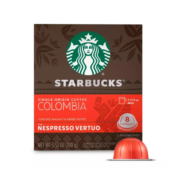 Starbucks by Nespresso Vertuo Line Pods Medium Roast Coffee Single-Origin Colombia - 8ct